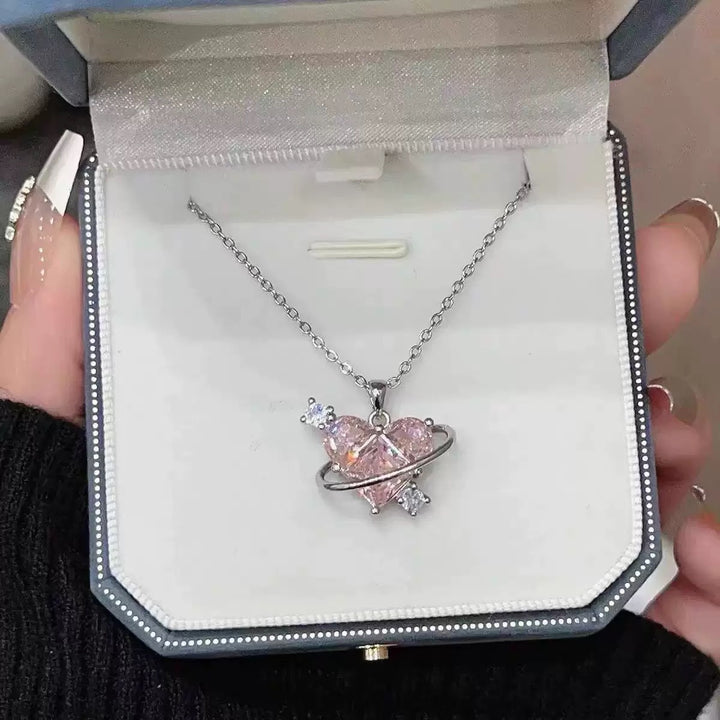 Heart Planet Diamond Necklace