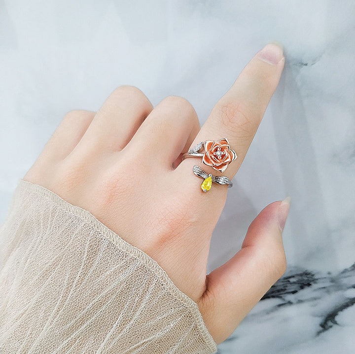 Adjustable Rotating Flower Ring – Creative Stress-Relief Rose Ring for Women