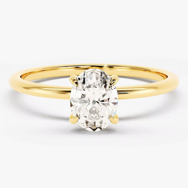 Minimalist INS-Style Cubic Zirconia Ring – Handmade Ultra-Sparkle Diamond-Inspired Design