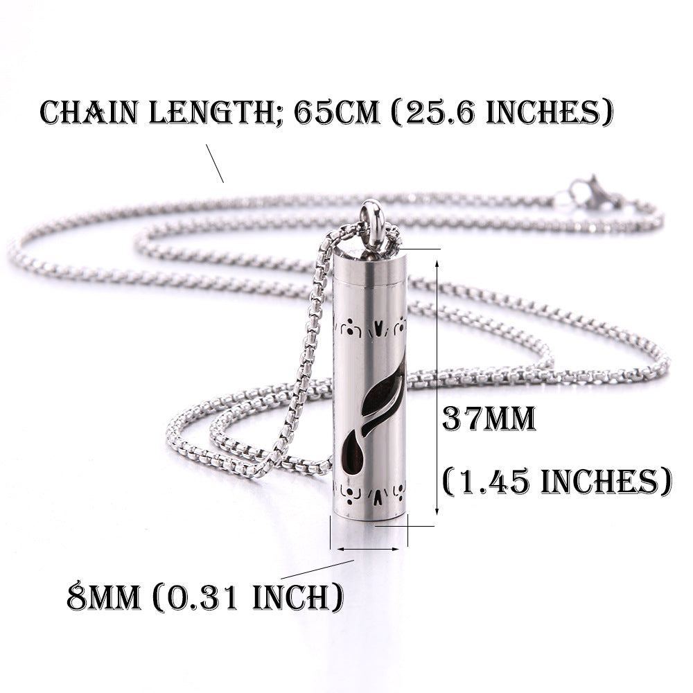 Cylindrical Hollow Aromatherapy Necklace Set (Light Luxury Niche Fragrance Necklace)