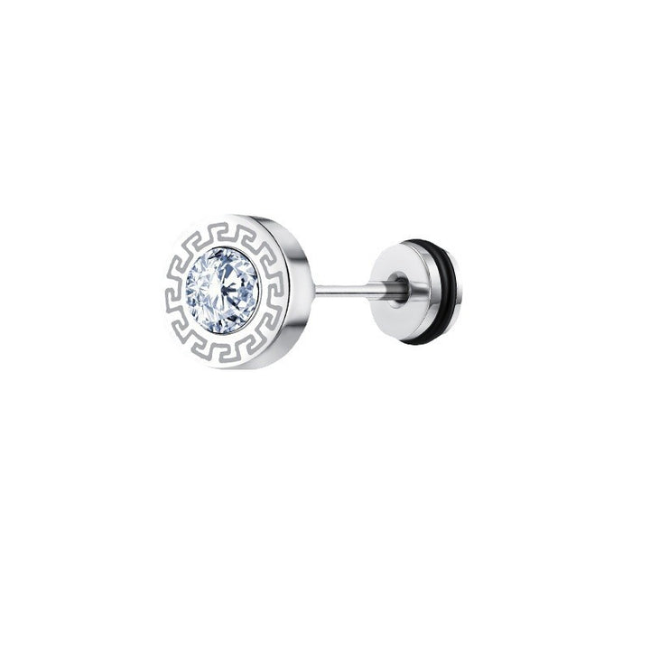 Trendy Titanium Steel Zircon Earrings for Men