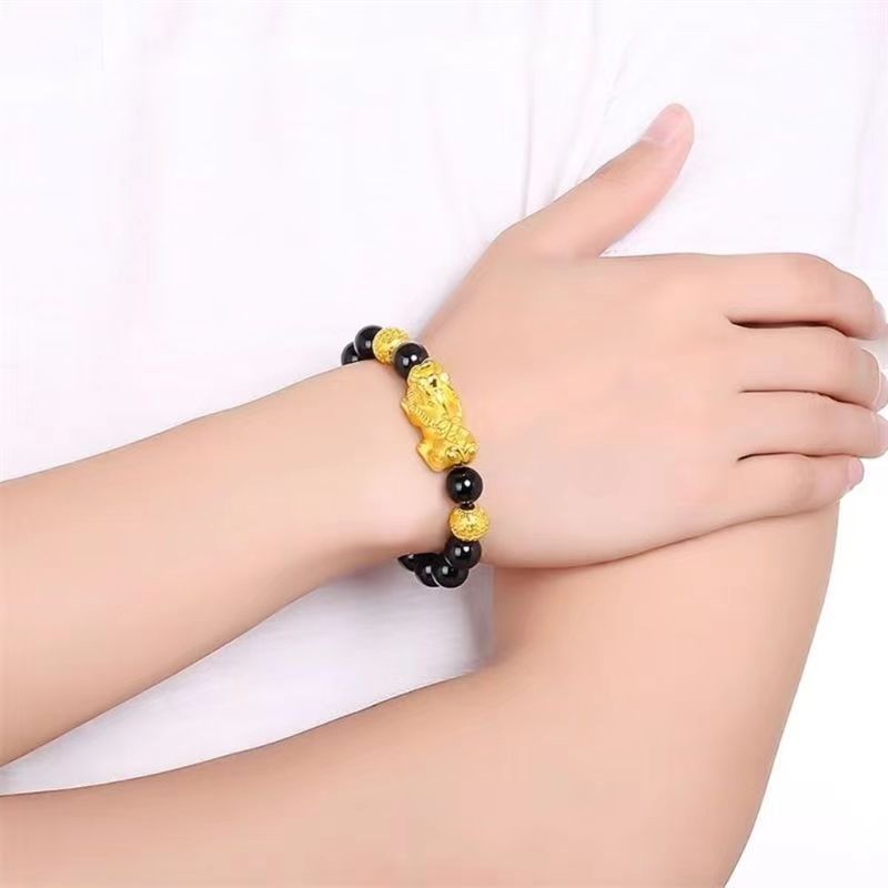 Obsidian Pixiu Fortune Bracelet (Light Luxury Niche Luck Beaded Bracelet)