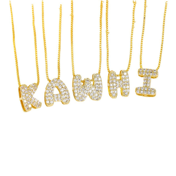 Heart-Shaped 12-Month Birthstone & Letter Pendant - Custom Name Love Necklace