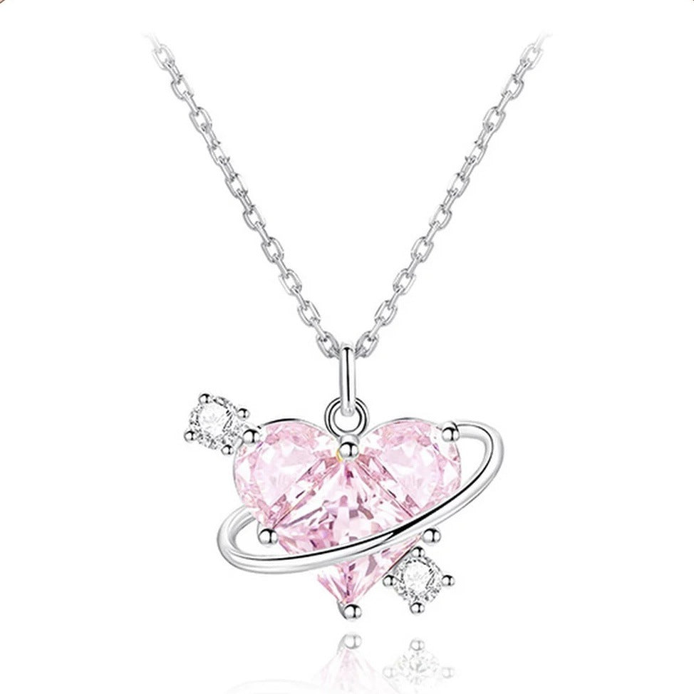 Heart Planet Diamond Necklace