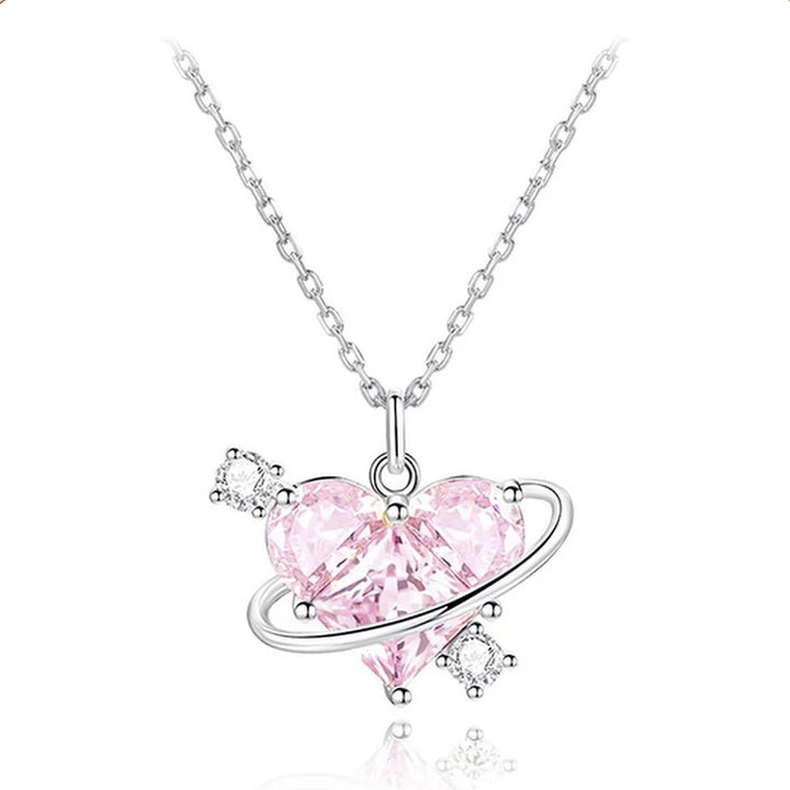 Heart Planet Diamond Necklace