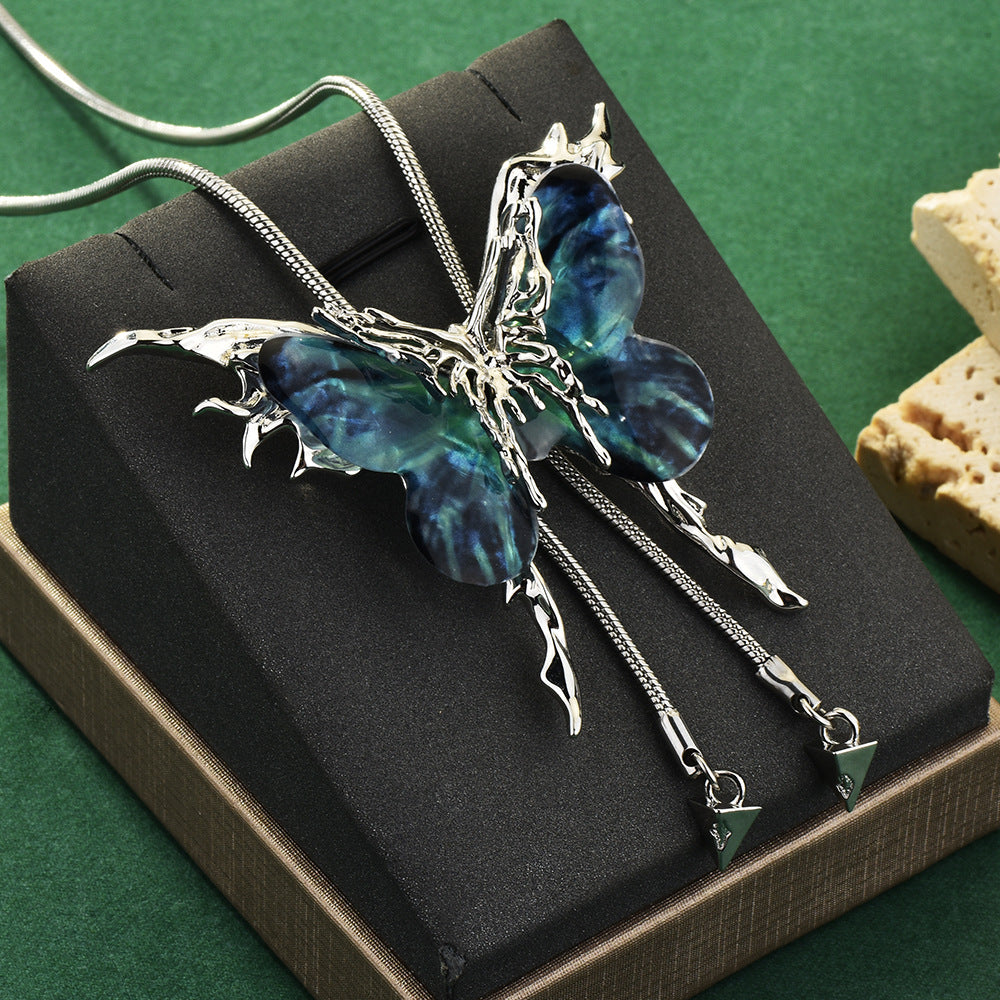 Interchangeable Butterfly Pendant Adjustable Necklace