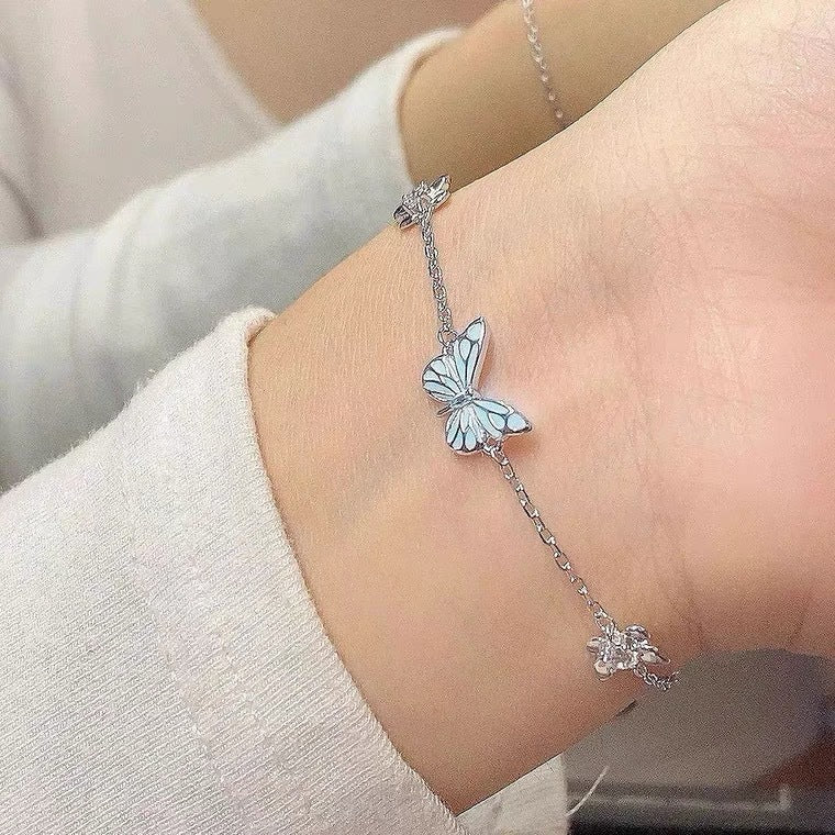 Glow-in-the-Dark Butterfly Necklace & Bracelet Set (Whimsical Fairy Jewelry)