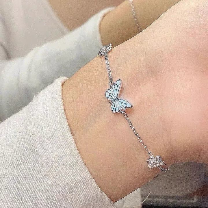 Glow-in-the-Dark Butterfly Necklace & Bracelet Set (Whimsical Fairy Jewelry)