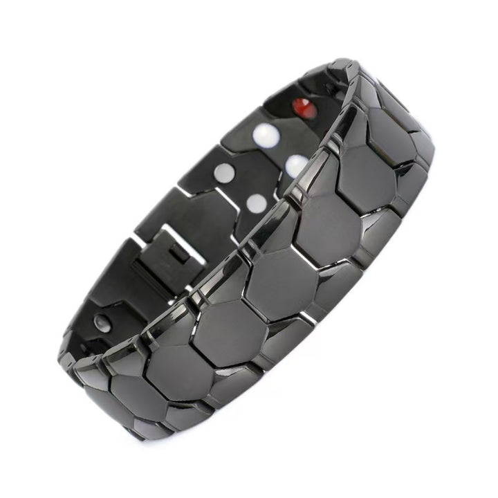 Hexagonal Titanium Steel Magnetic Men's Business Bracelet, Multi-Color Luxury Detachable Adjustable Strap-Style Wristband