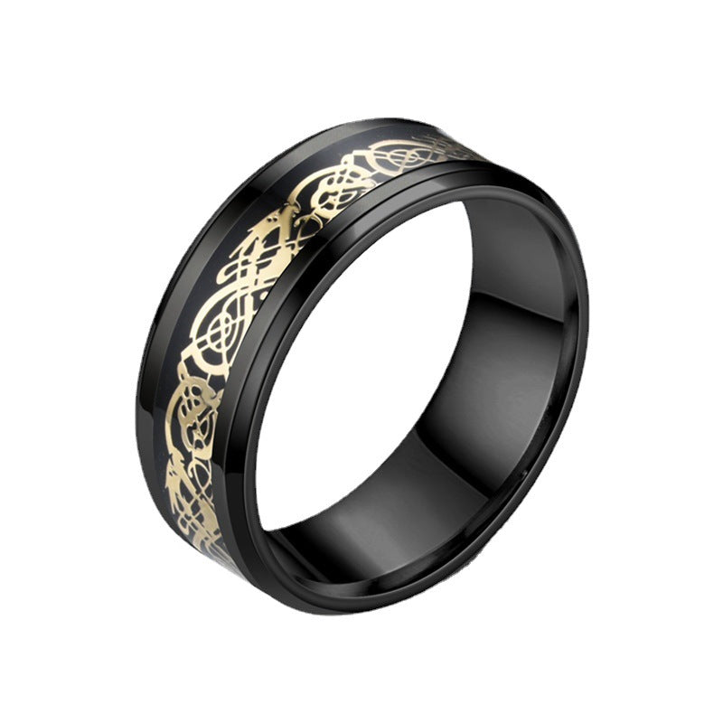 Luxury Sterling Silver Black Dragon Ring (Men) & Heart Cutout CZ Ring (Women) – Couple Rings