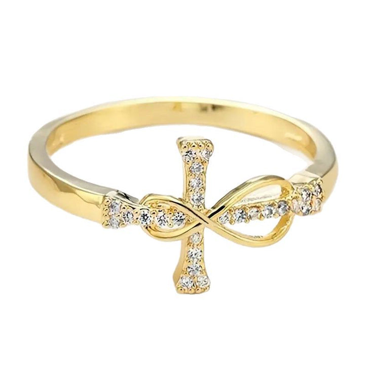 Stylish Zircon Cross Ring for Women