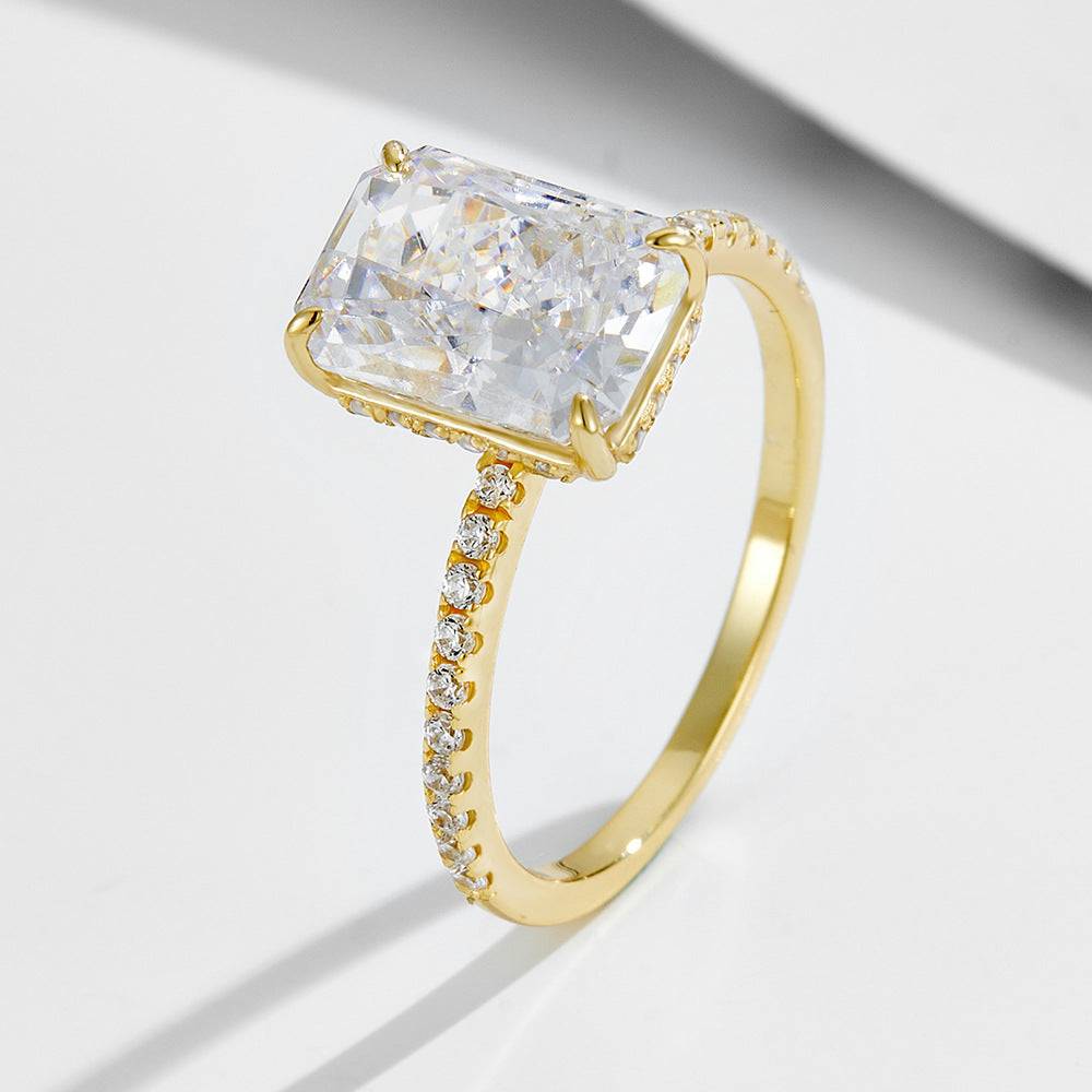 S925 Silver Ice Flower Cut Diamond Ring