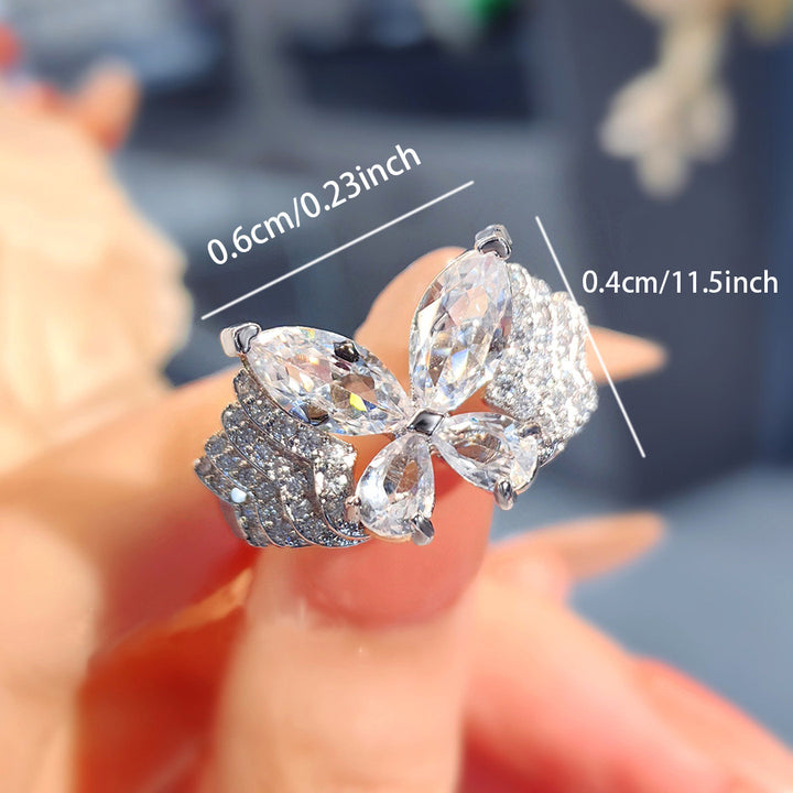 Full Pavé Butterfly Ring (Light Luxury Niche Romantic Band)