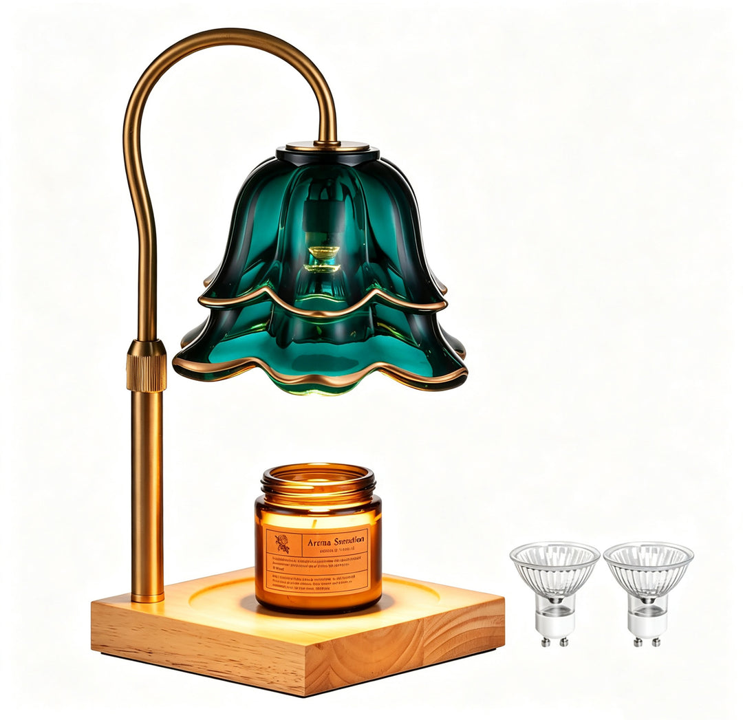 Flower Candle Warmer Lamp with Timer : With 2 Bulbs, Table Lamp Height Adjustable, Home Bedroom Decor, House Warming Gift, Birthday Gift, Gift for Women, Mother's Day Gifts Decoration Items Ornaments