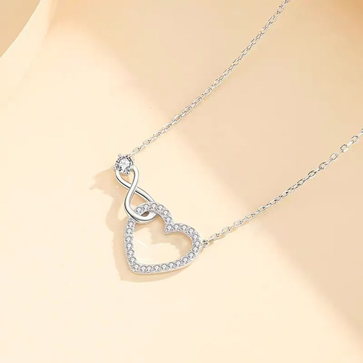 Infinity Heart Micro-Diamond Couple Necklace (Romantic Luxury Bond Style)