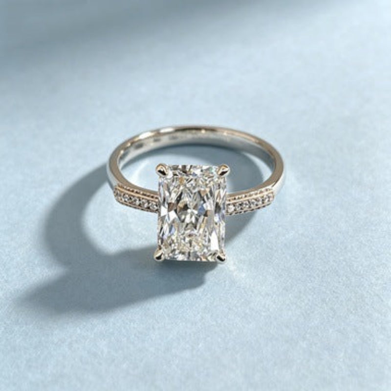S925 Silver Multi‑Cut Center Stone Women Ring, Oval & Radiant Cut Multi‑Color Stone Engagement Slim Band