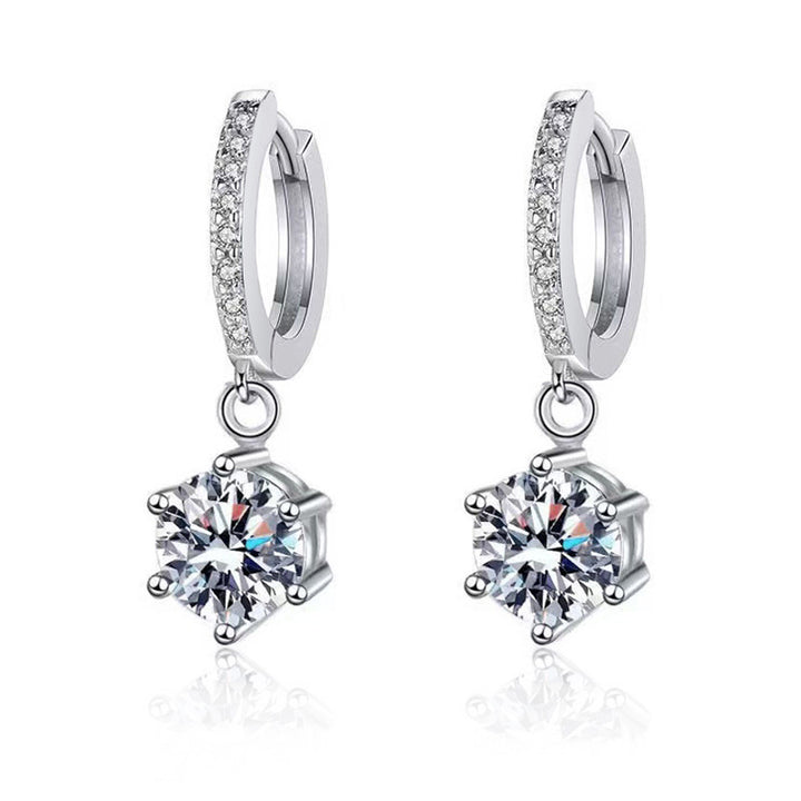Silver Base Full Diamond Multi-Shaped Pendant Earrings (Luxury Elegant Multi-Style)