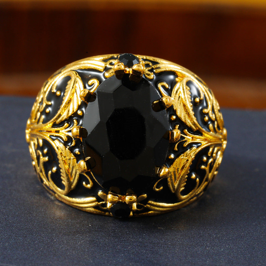 Two-Tone Twig Center Stone Vintage Ring (Luxury Palace Style Personalized)