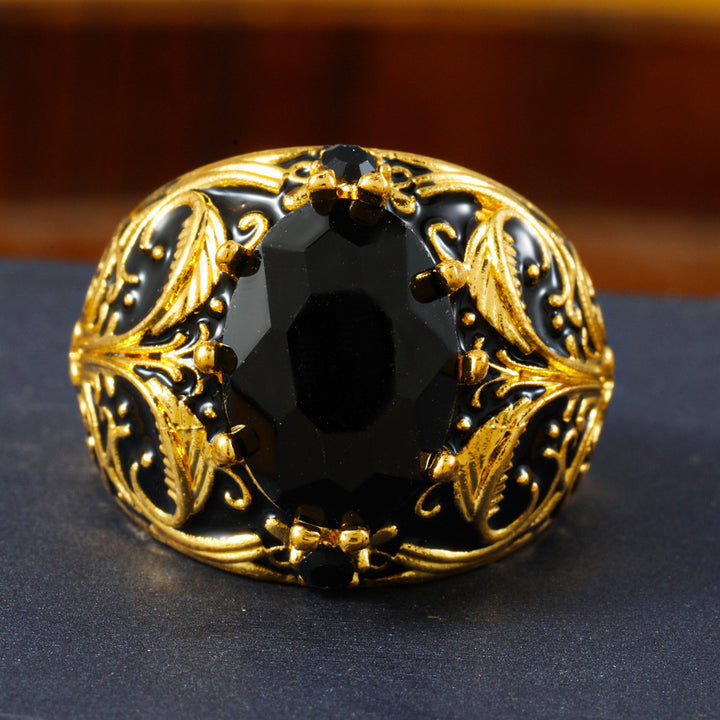 Two-Tone Twig Center Stone Vintage Ring (Luxury Palace Style Personalized)