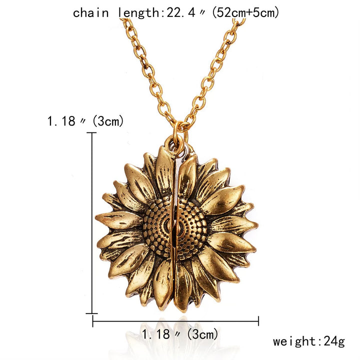 Fashion Creative Openable Sunflower Pendant Alloy Versatile Sweater Chain