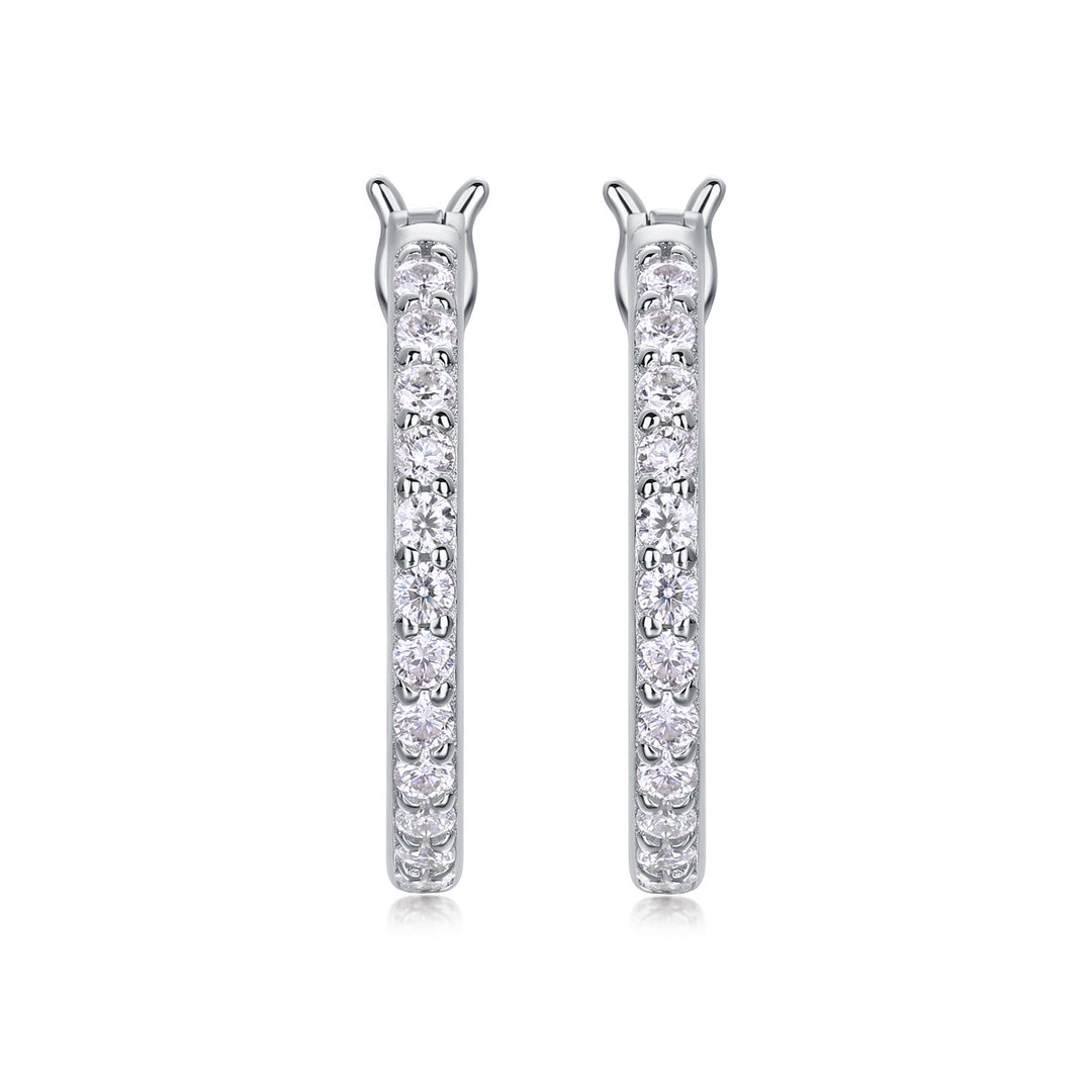 Fashion Luxury S925 Sterling Silver Moissanite Hoop Earrings for Women