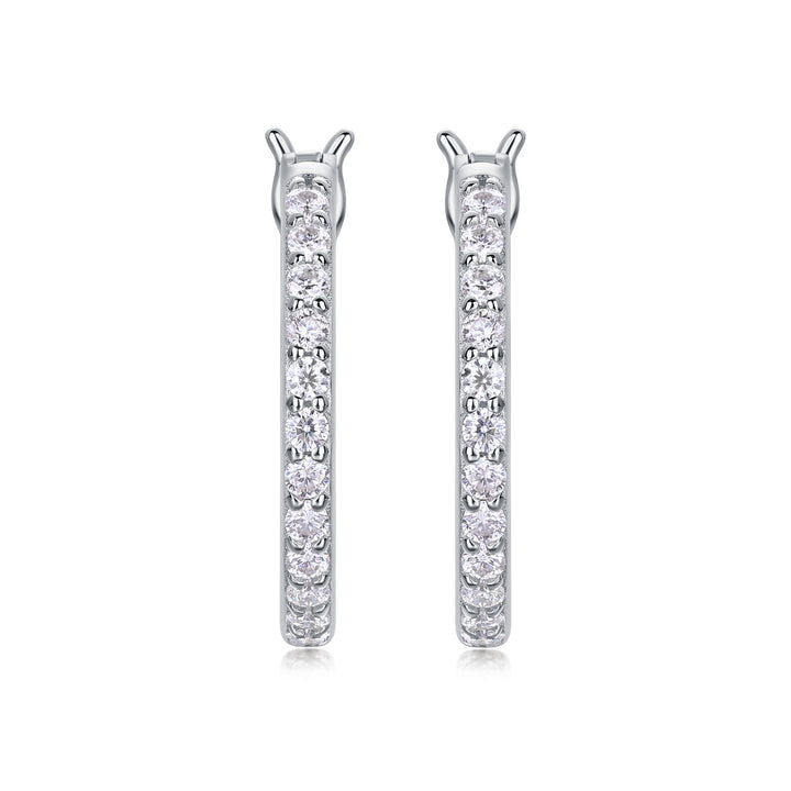Fashion Luxury S925 Sterling Silver Moissanite Hoop Earrings for Women