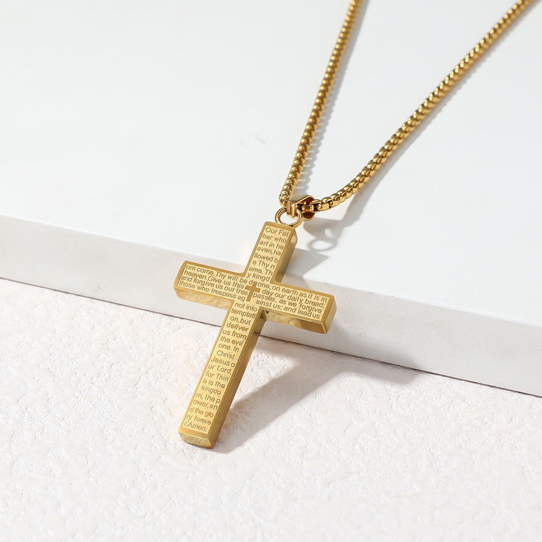 2025 New Cross Titanium Steel Necklace – Unisex Stainless Steel Pendant Necklace