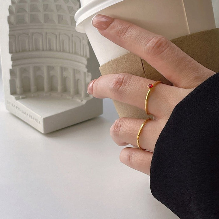 14K Gold-Filled Minimalist Zircon Ring for Women