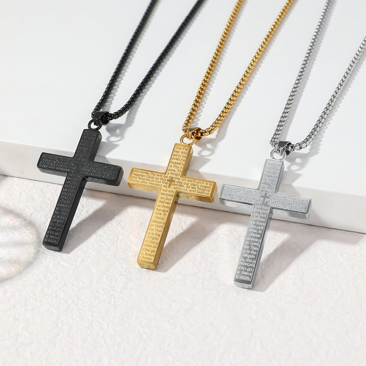 2025 New Cross Titanium Steel Necklace – Unisex Stainless Steel Pendant Necklace