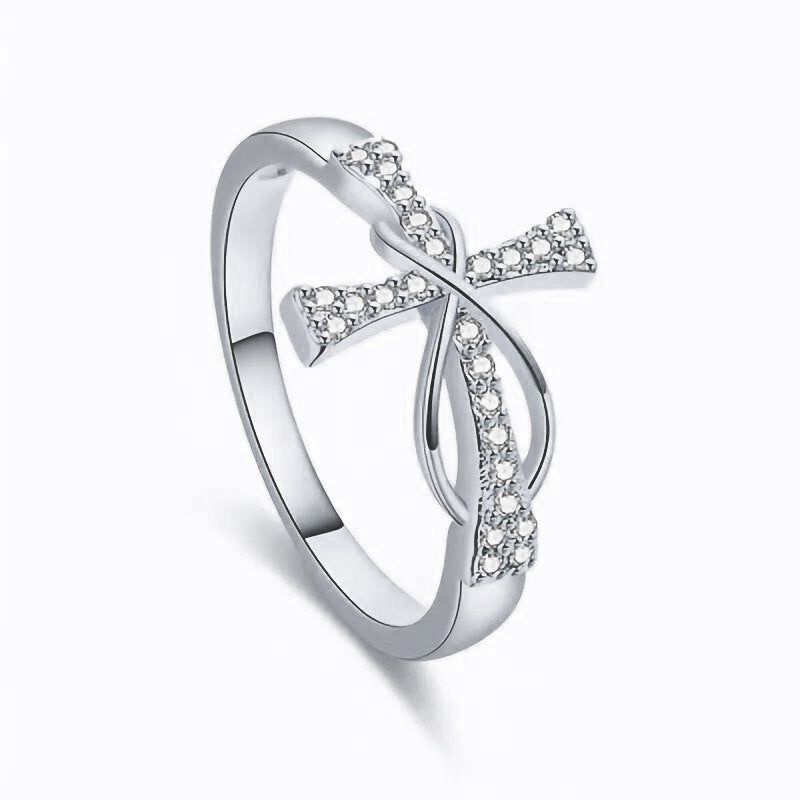 Stylish Zircon Cross Ring for Women