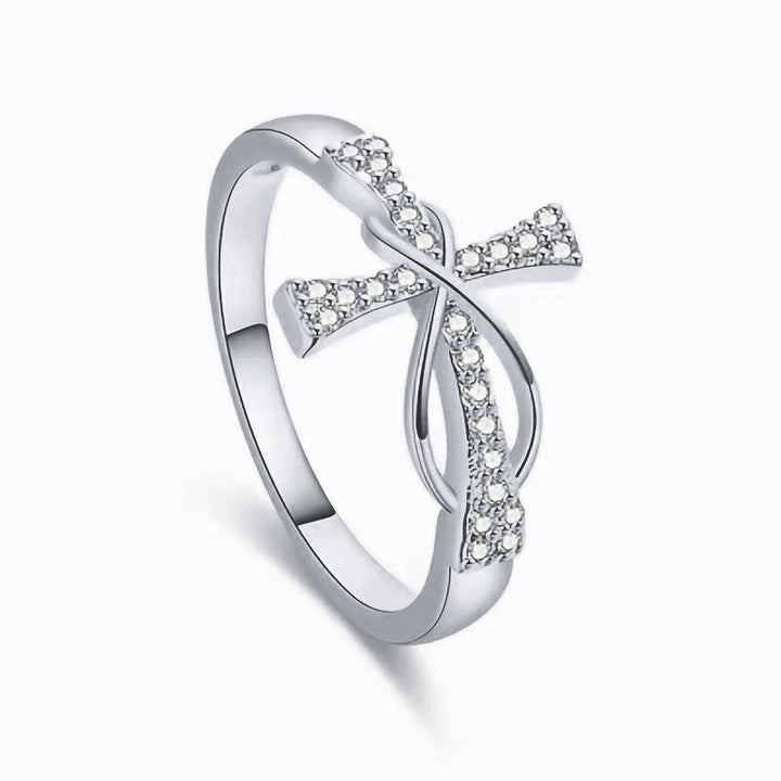 Stylish Zircon Cross Ring for Women