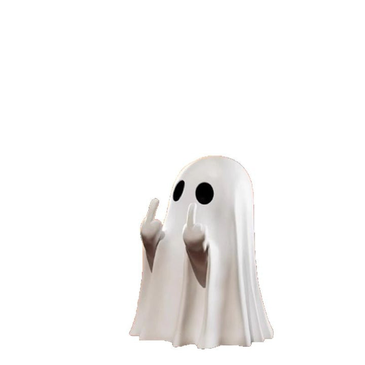 Funny Ghost Figurine with Middle Finger – Creative Desk Décor