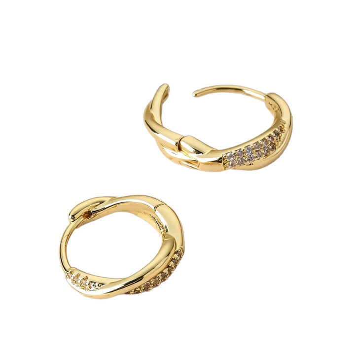 S925 Silver Twisted Diamond Huggie Earrings, Braided Minimalist Luxury Hoops