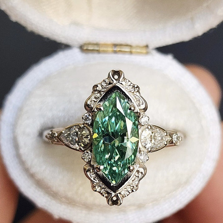 Victorian Style Marquise Cut Vintage Diamond Ring
