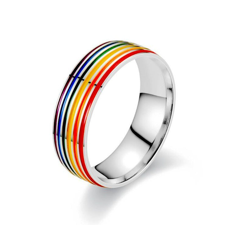 Titanium Enamel Colorful Ring