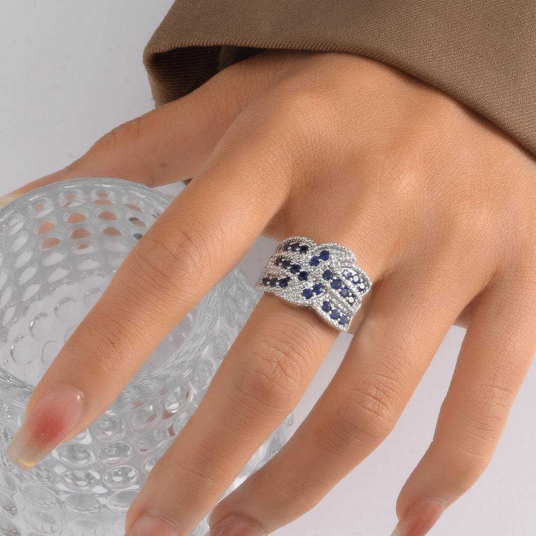 Full Diamond Braided Wide Ring (Cool Luxury Personalized Style)