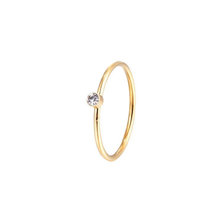 14K Gold-Filled Minimalist Zircon Ring for Women