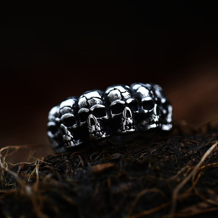 Vintage Men's Demon Skull Ring – Bold Gothic Style (Size 7–13)