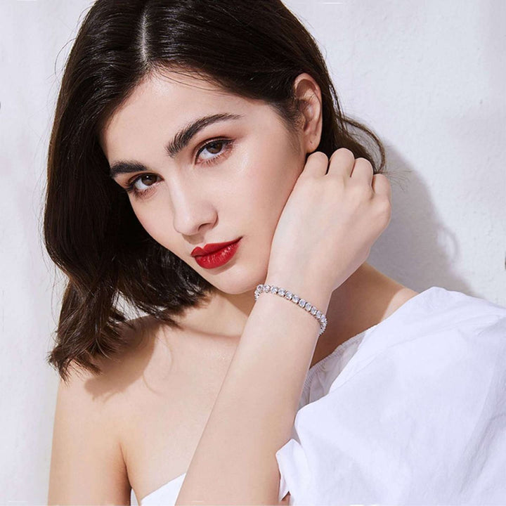 Full Diamond Tennis Bracelet (Luxury Shimmer Dopamine Style)