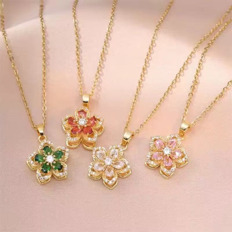Anxiety-Relief Spinning Flower Necklace (Light Luxury Niche Healing Necklace)