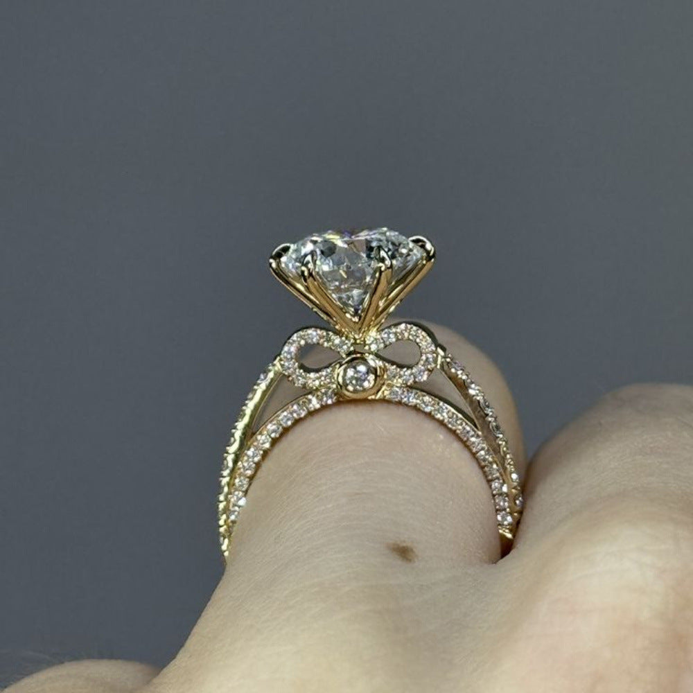 Elegant Alloy Zircon Ring for Women – European Style Engagement Ring