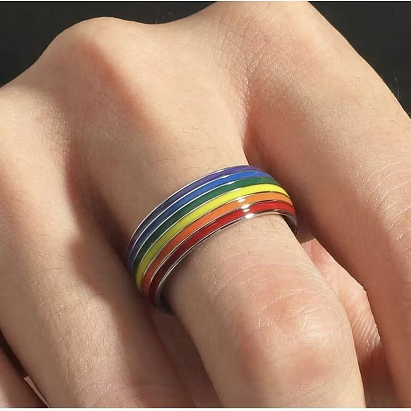 Titanium Enamel Colorful Ring