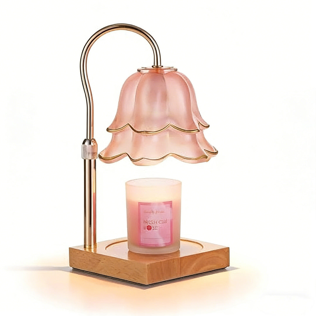 Flower Candle Warmer Lamp with Timer : With 2 Bulbs, Table Lamp Height Adjustable, Home Bedroom Decor, House Warming Gift, Birthday Gift, Gift for Women, Mother's Day Gifts Decoration Items Ornaments