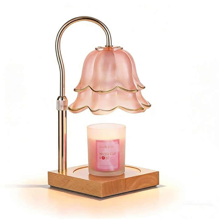 Flower Candle Warmer Lamp with Timer : With 2 Bulbs, Table Lamp Height Adjustable, Home Bedroom Decor, House Warming Gift, Birthday Gift, Gift for Women, Mother's Day Gifts Decoration Items Ornaments