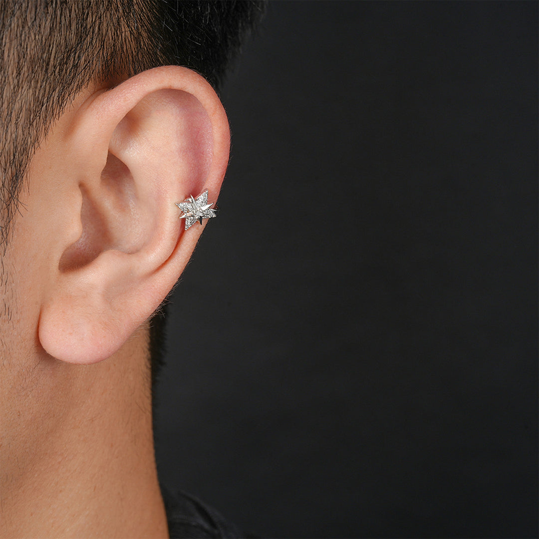 Starburst Diamond Hoop Earrings