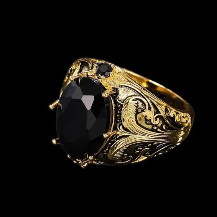 Two-Tone Twig Center Stone Vintage Ring (Luxury Palace Style Personalized)