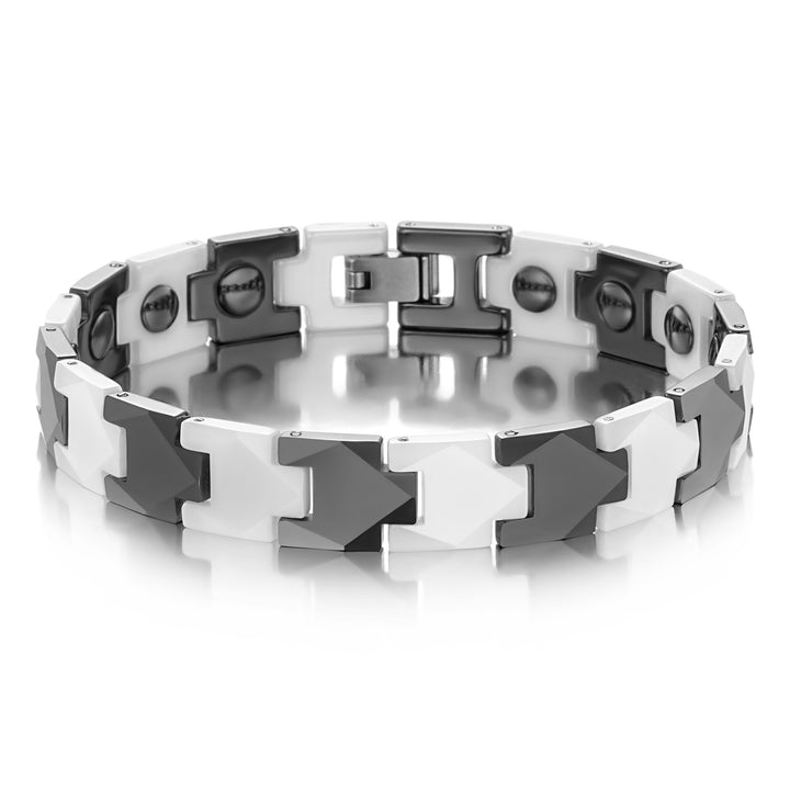 Men's Premium Magnetic Therapy Ceramic Bracelet – Stylish, Anti-Radiation & Health Balance