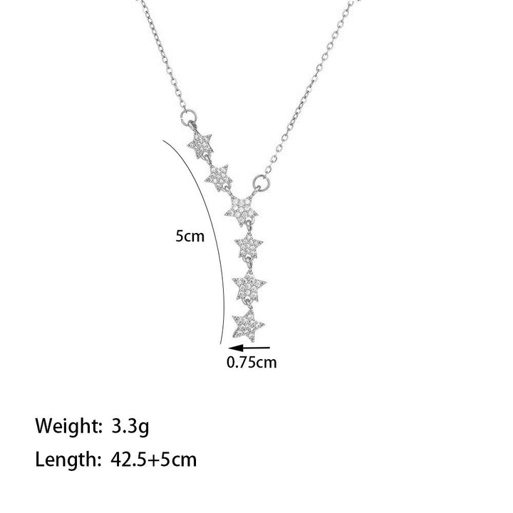 Pavé Starburst Linear Necklace (Light Luxury Niche Clavicle Chain)