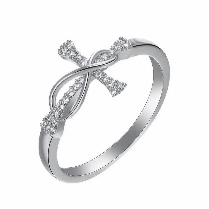 Stylish Zircon Cross Ring for Women