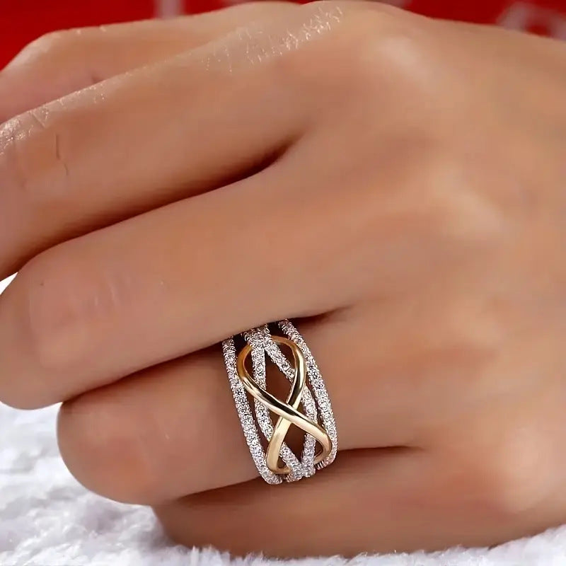 Infinity Symbol Micro-Diamond Multi-Layer Ring (Luxury Romantic Couple Style)